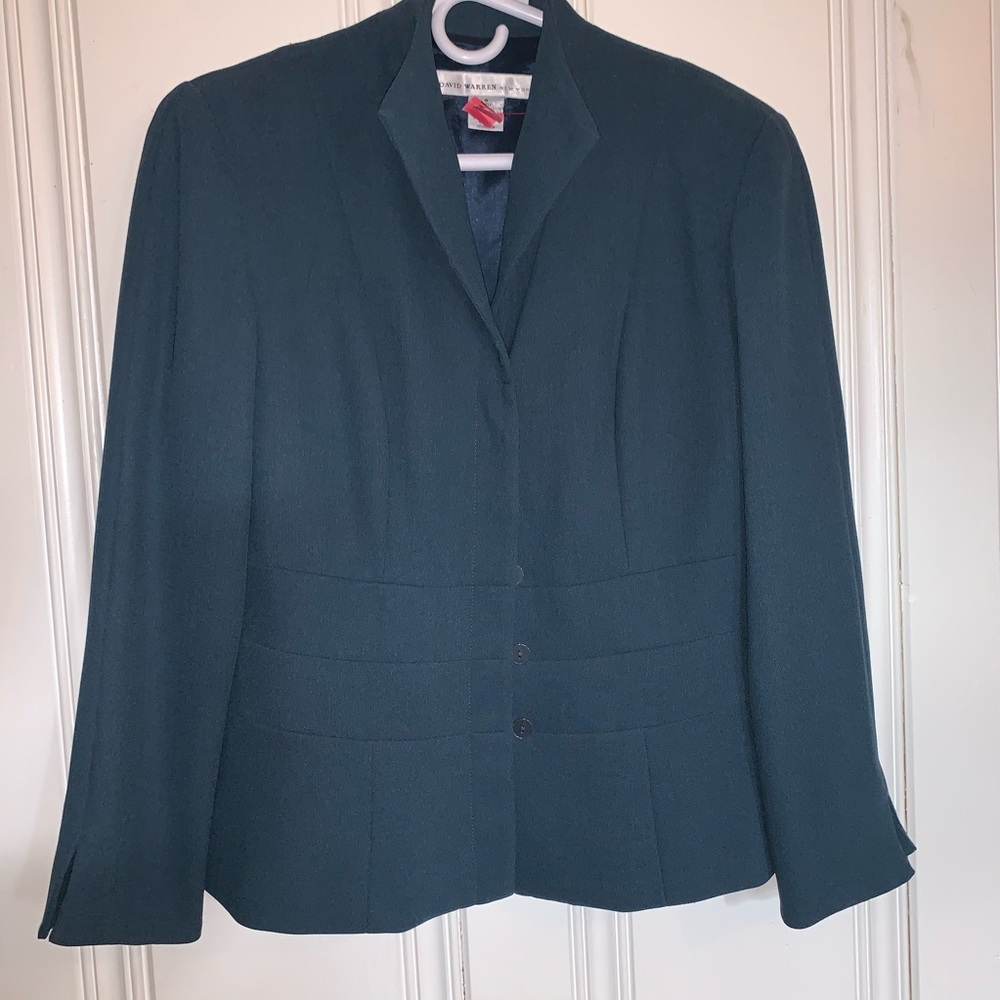 David Warren Slate Blue Fitted Lined Blazer